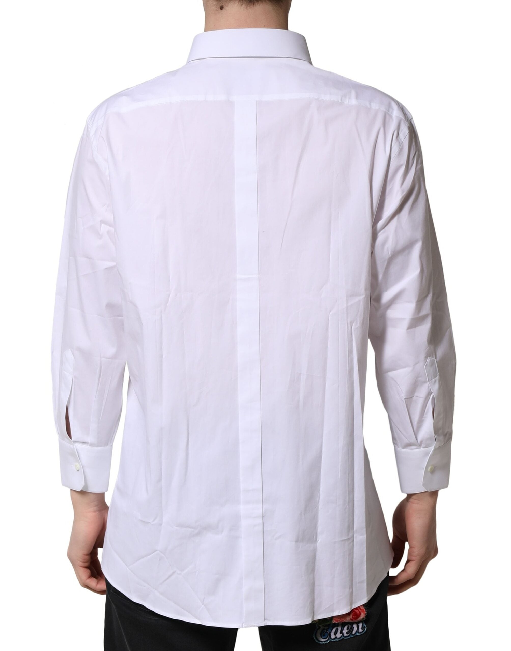 White GOLD Long Sleeves Dress Formal Shirt - ventzia