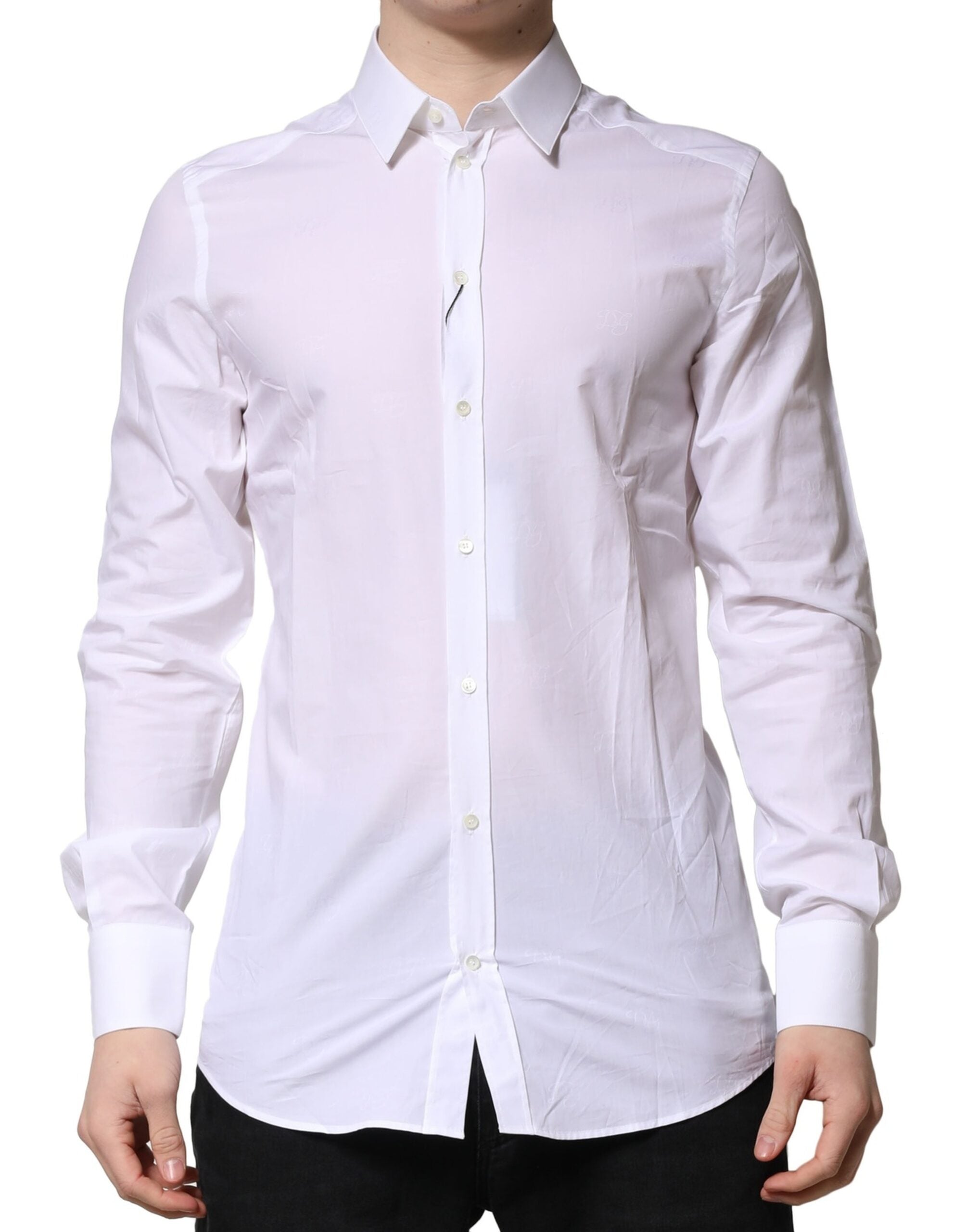 White GOLD Long Sleeves Dress Formal Shirt - ventzia