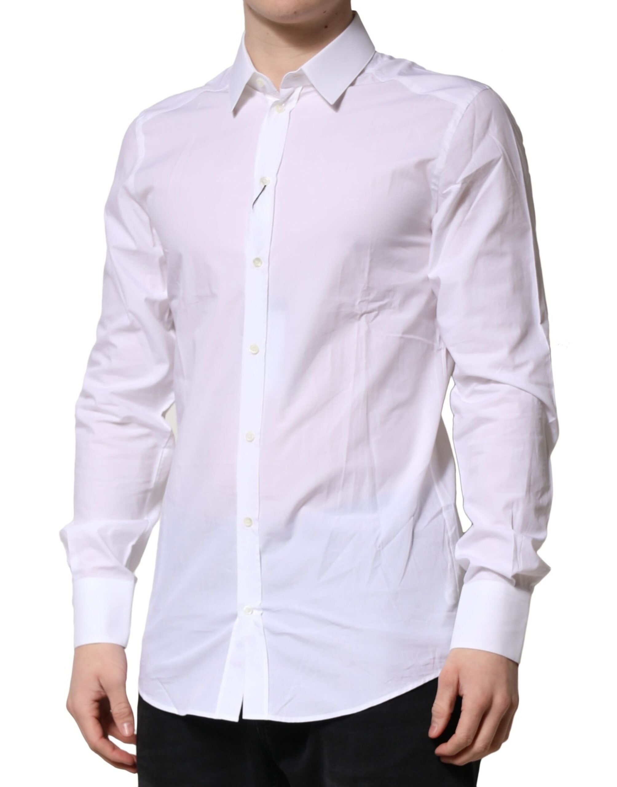 White GOLD Long Sleeves Dress Formal Shirt - ventzia