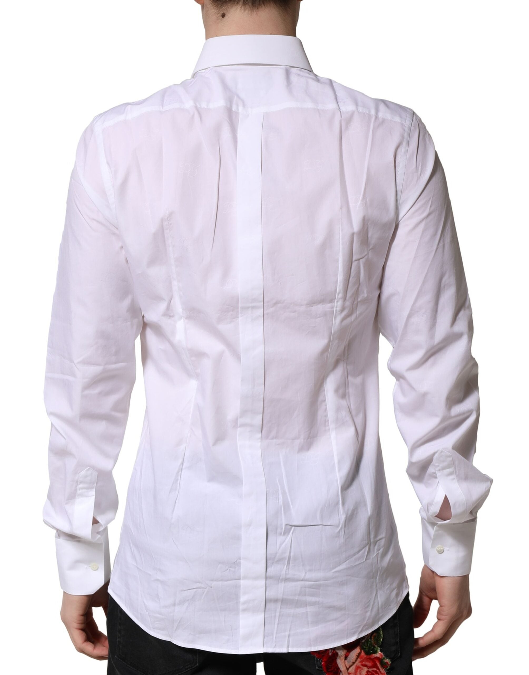 White GOLD Long Sleeves Dress Formal Shirt - ventzia