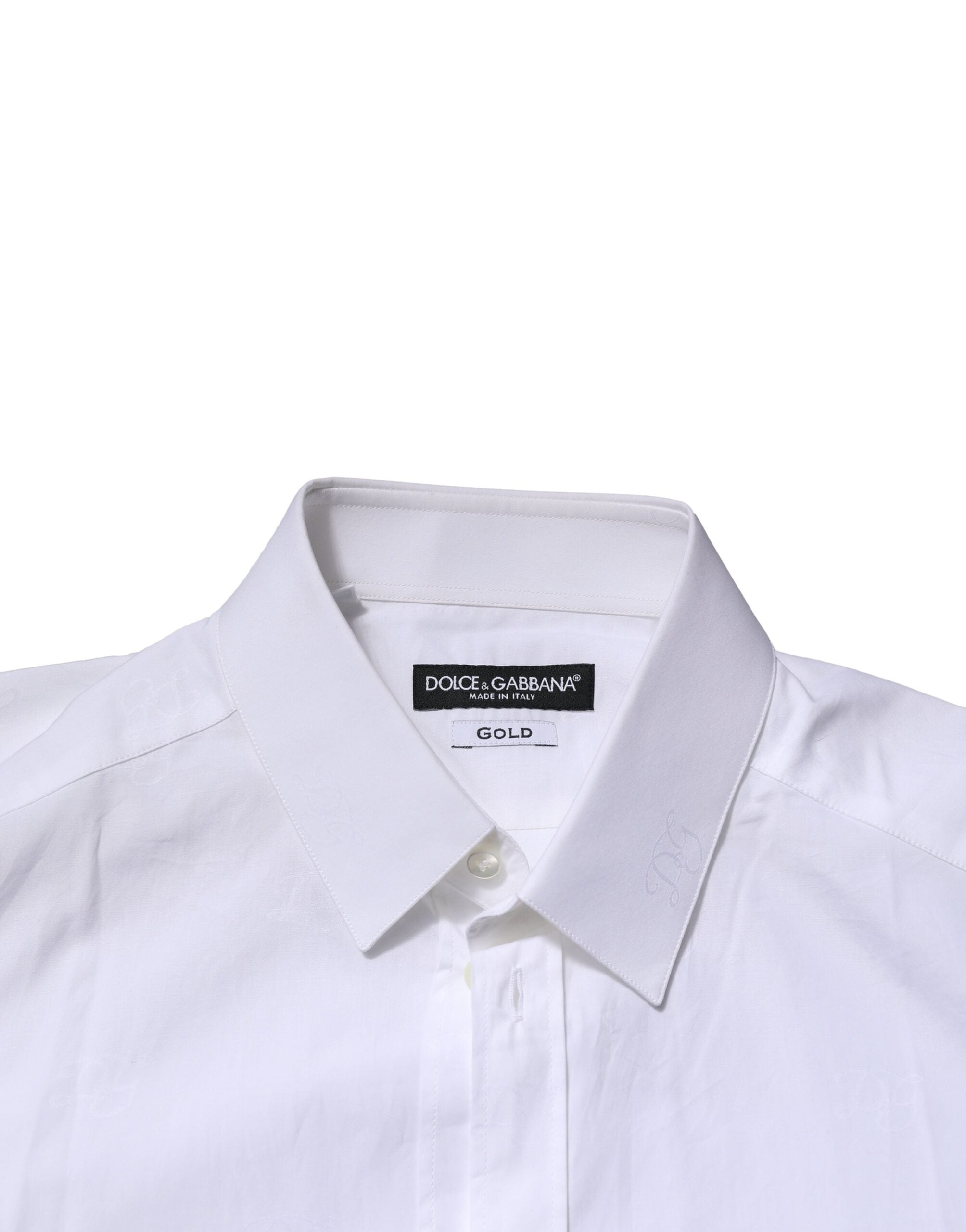 White GOLD Long Sleeves Dress Formal Shirt - ventzia