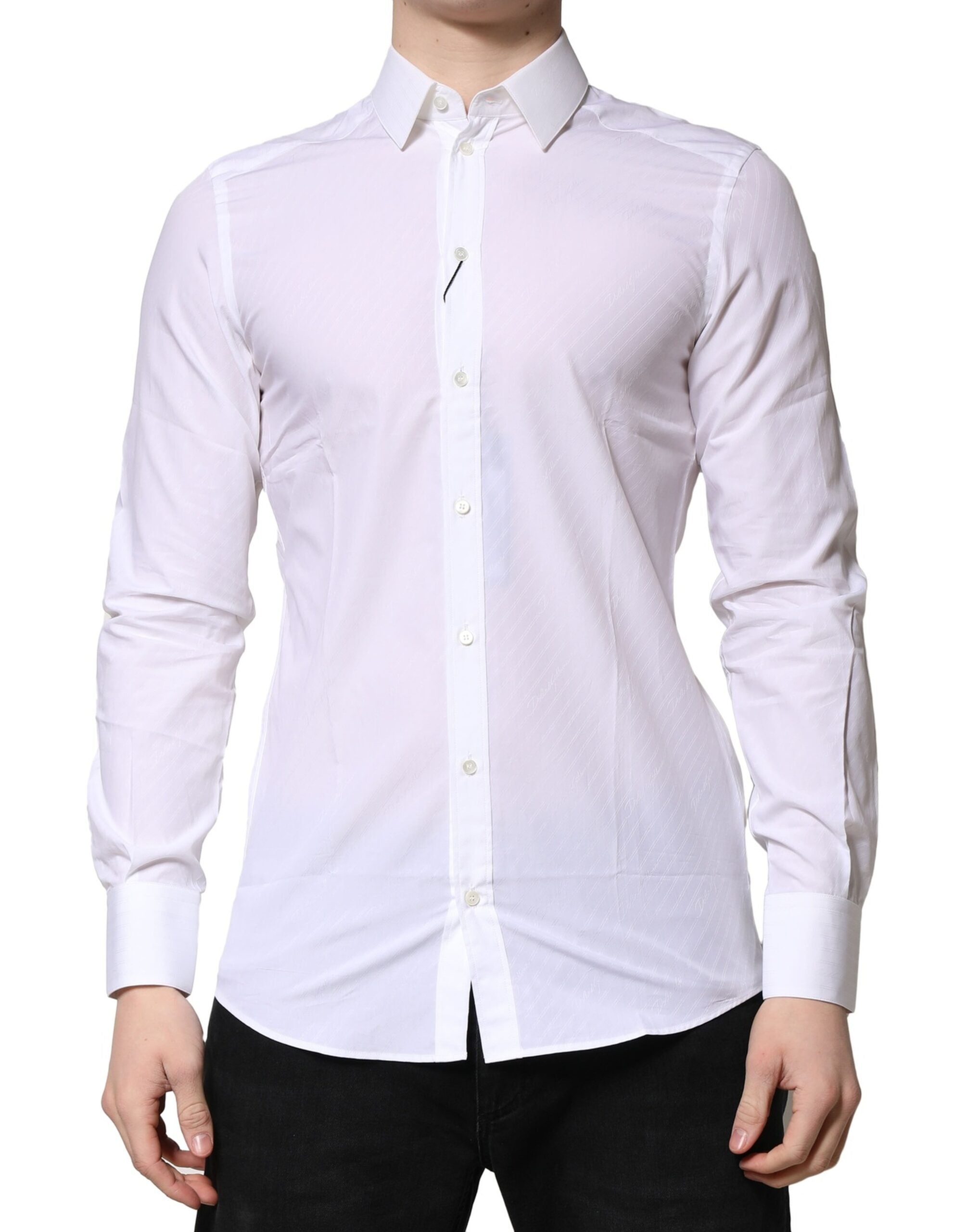 White MARTINI Long Sleeves Dress Formal Shirt - ventzia