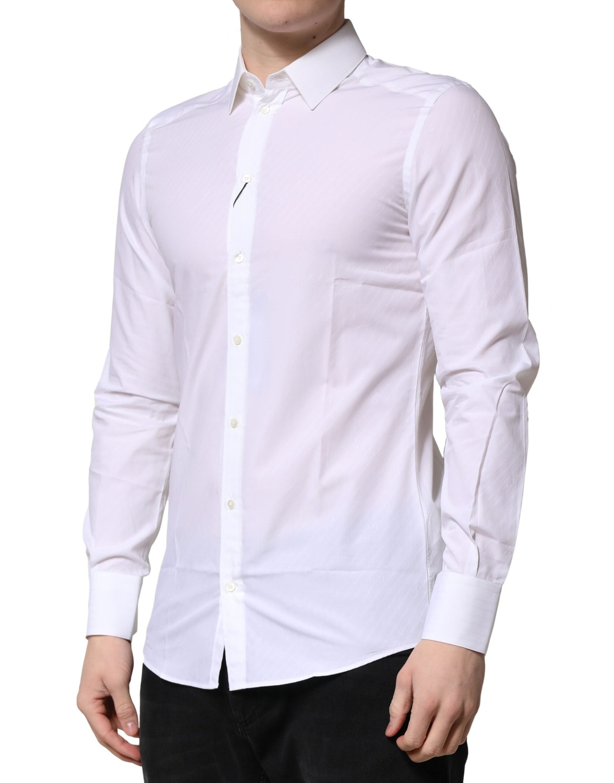 White MARTINI Long Sleeves Dress Formal Shirt - ventzia