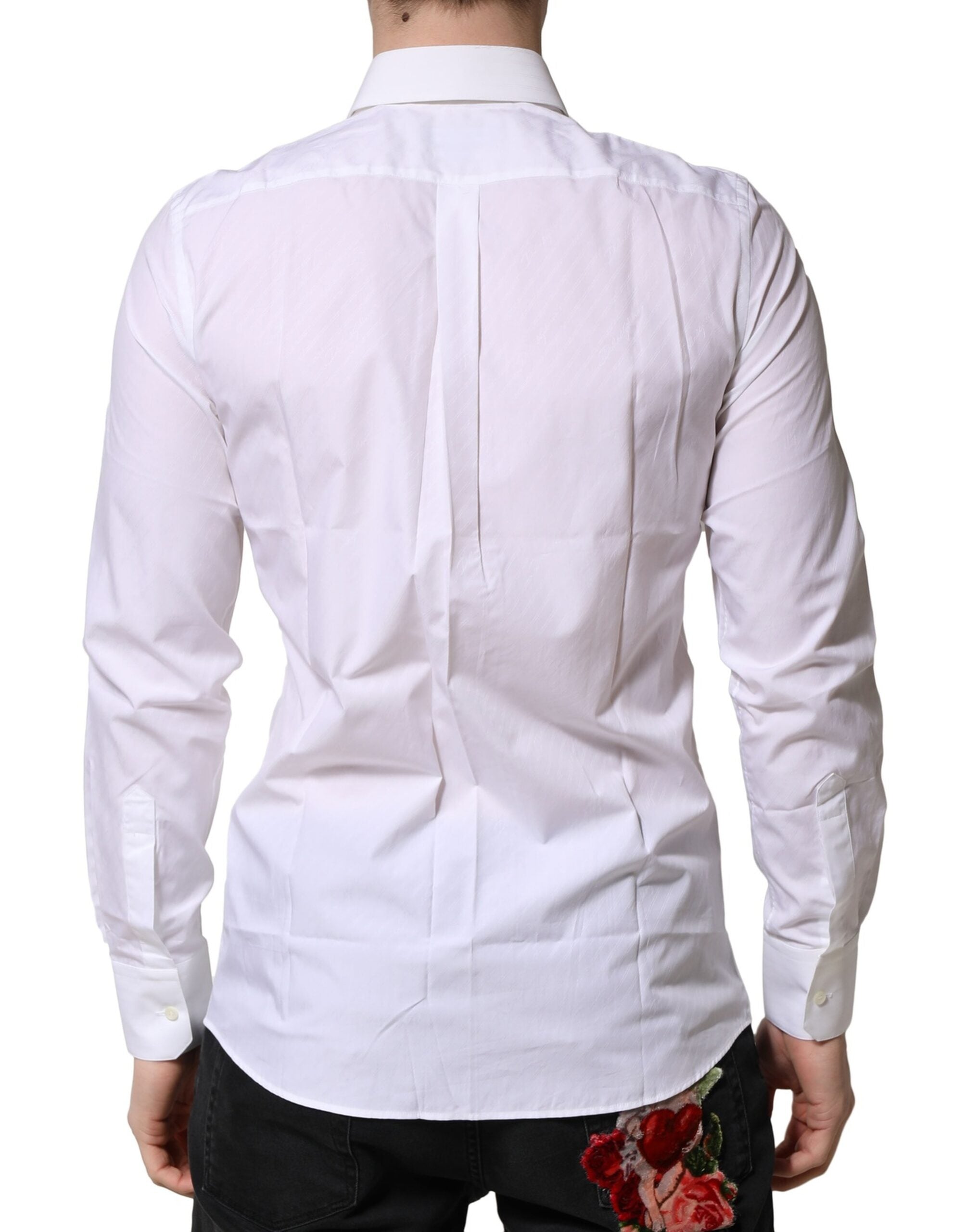White MARTINI Long Sleeves Dress Formal Shirt - ventzia