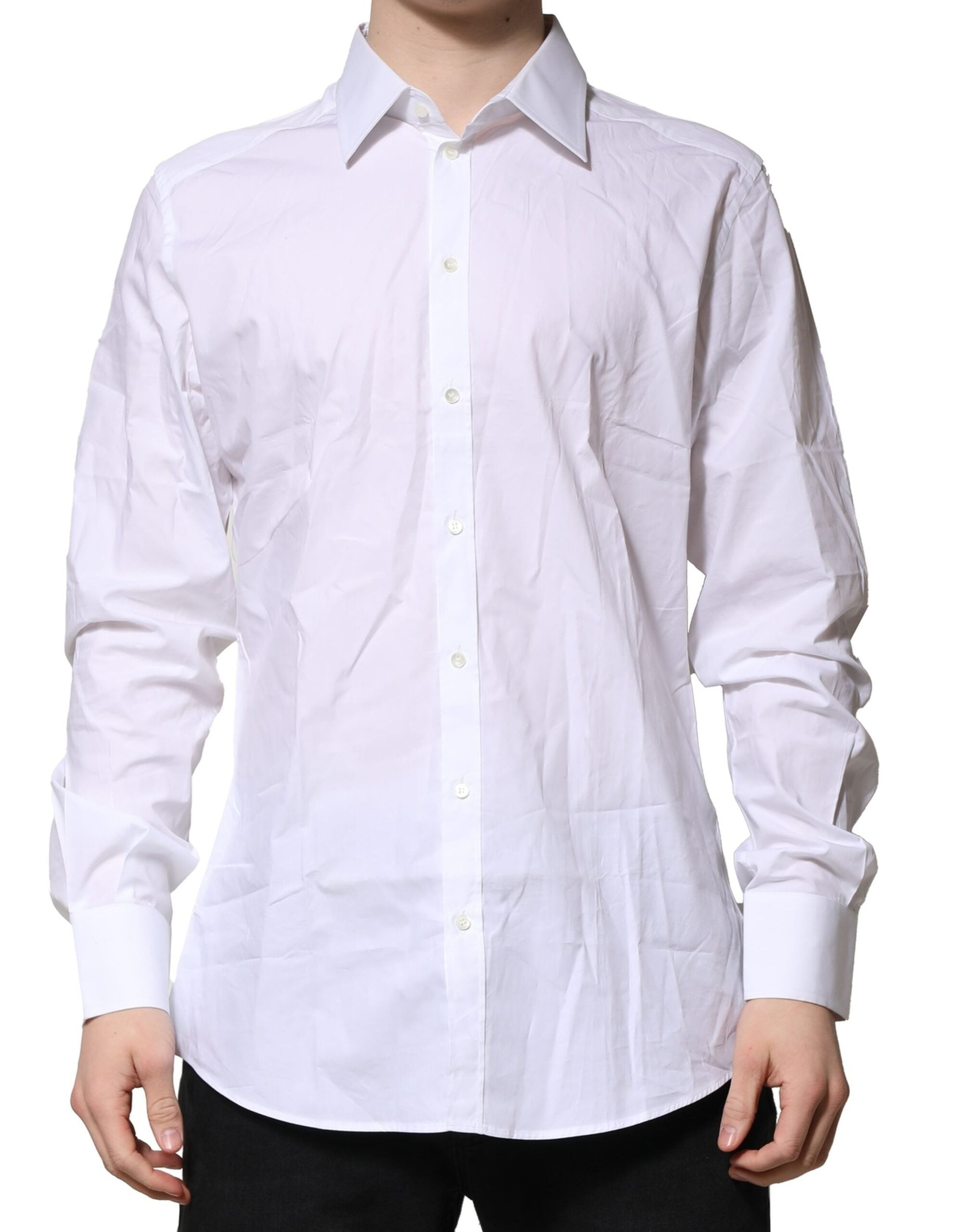 White GOLD Long Sleeves Dress Formal Shirt - ventzia