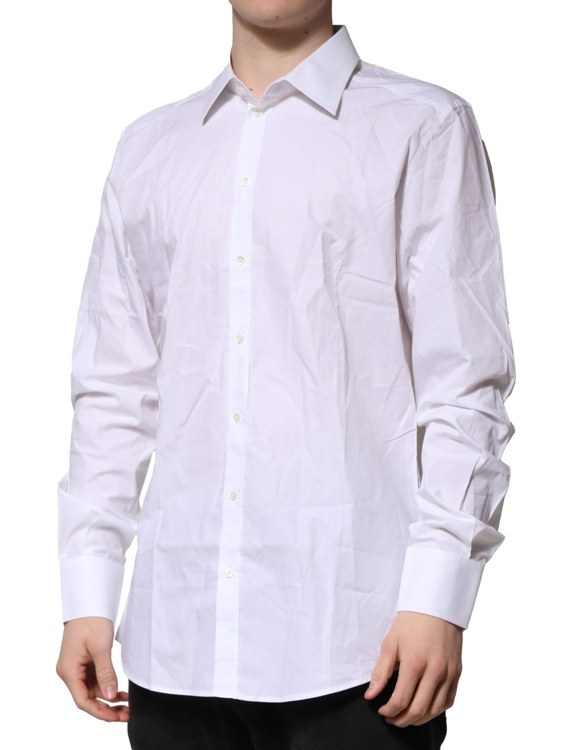 White GOLD Long Sleeves Dress Formal Shirt - ventzia