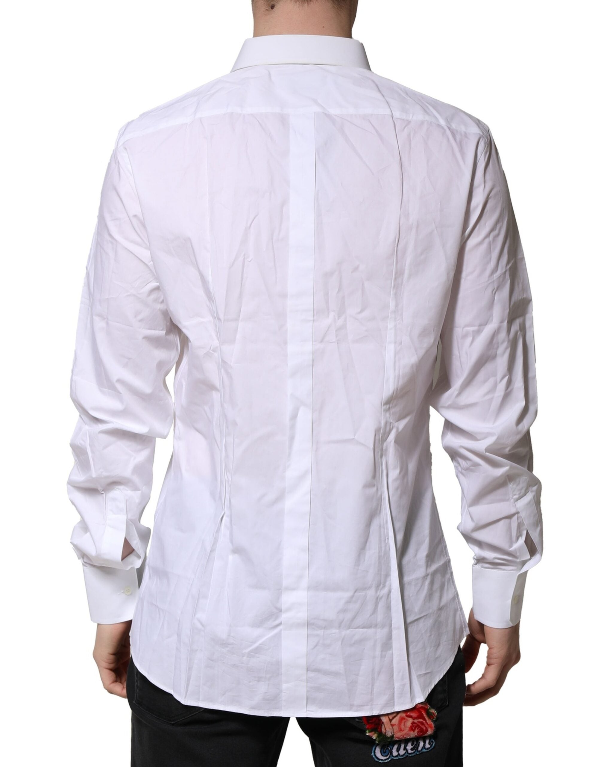 White GOLD Long Sleeves Dress Formal Shirt - ventzia