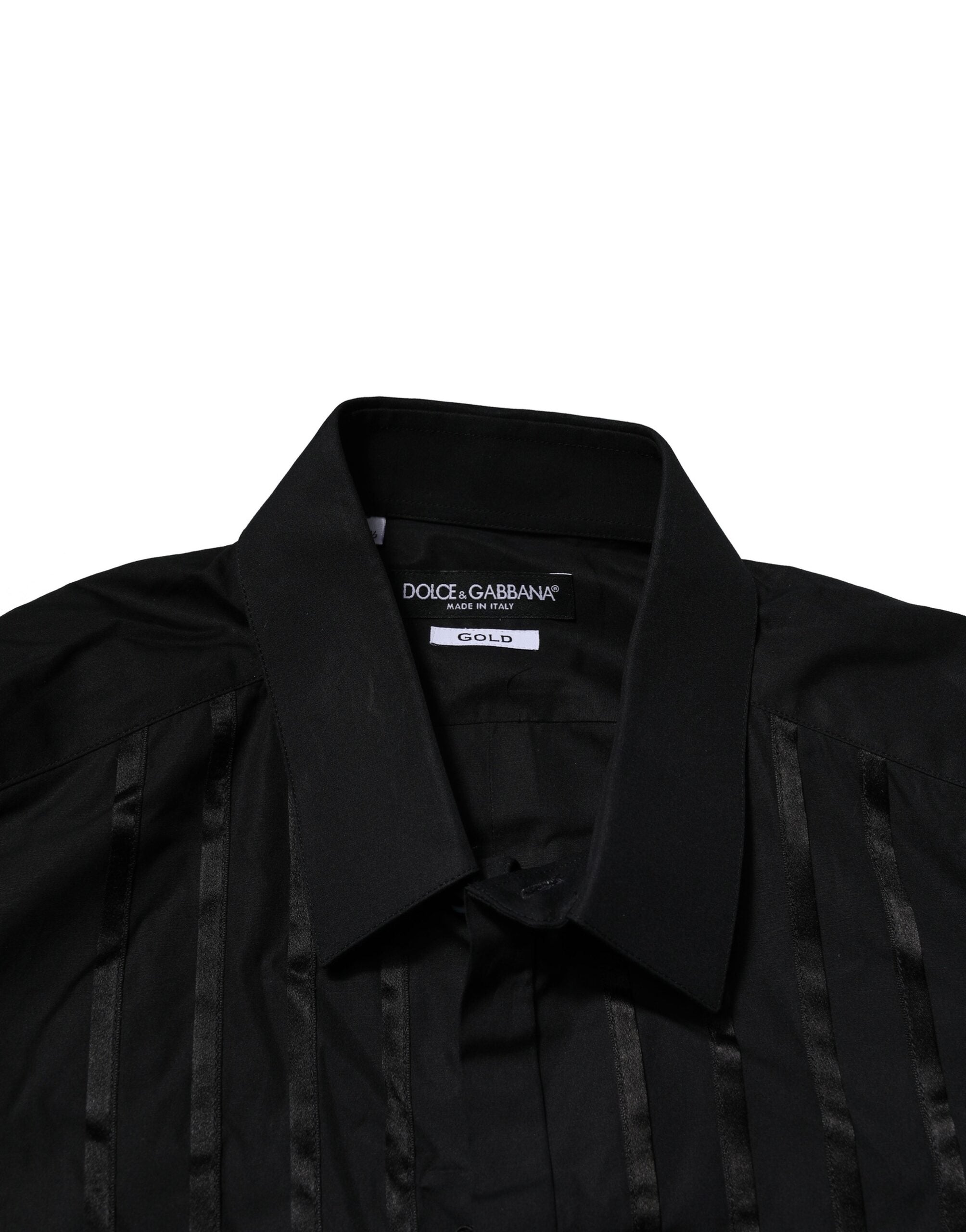Black Cotton GOLD Mens Dress Formal Shirt - ventzia