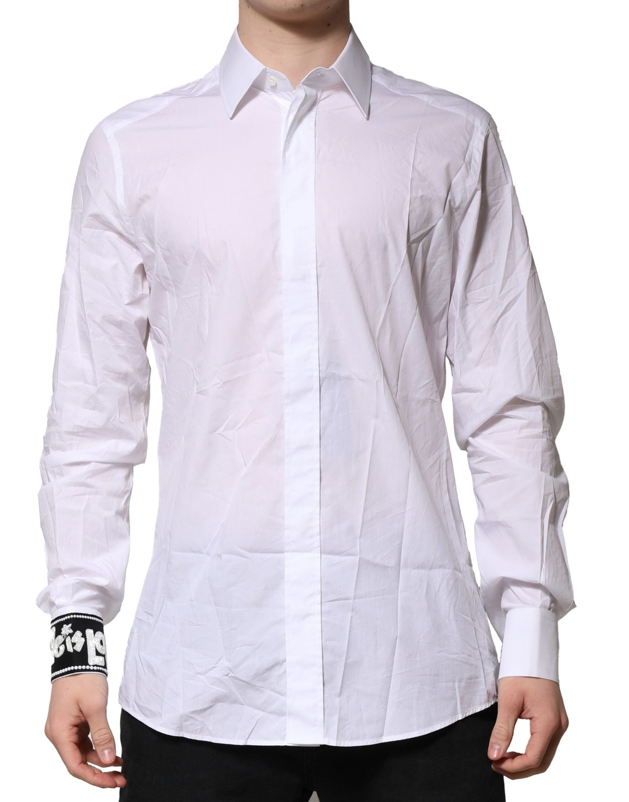 White GOLD Cotton Men Dress Formal Shirt - ventzia