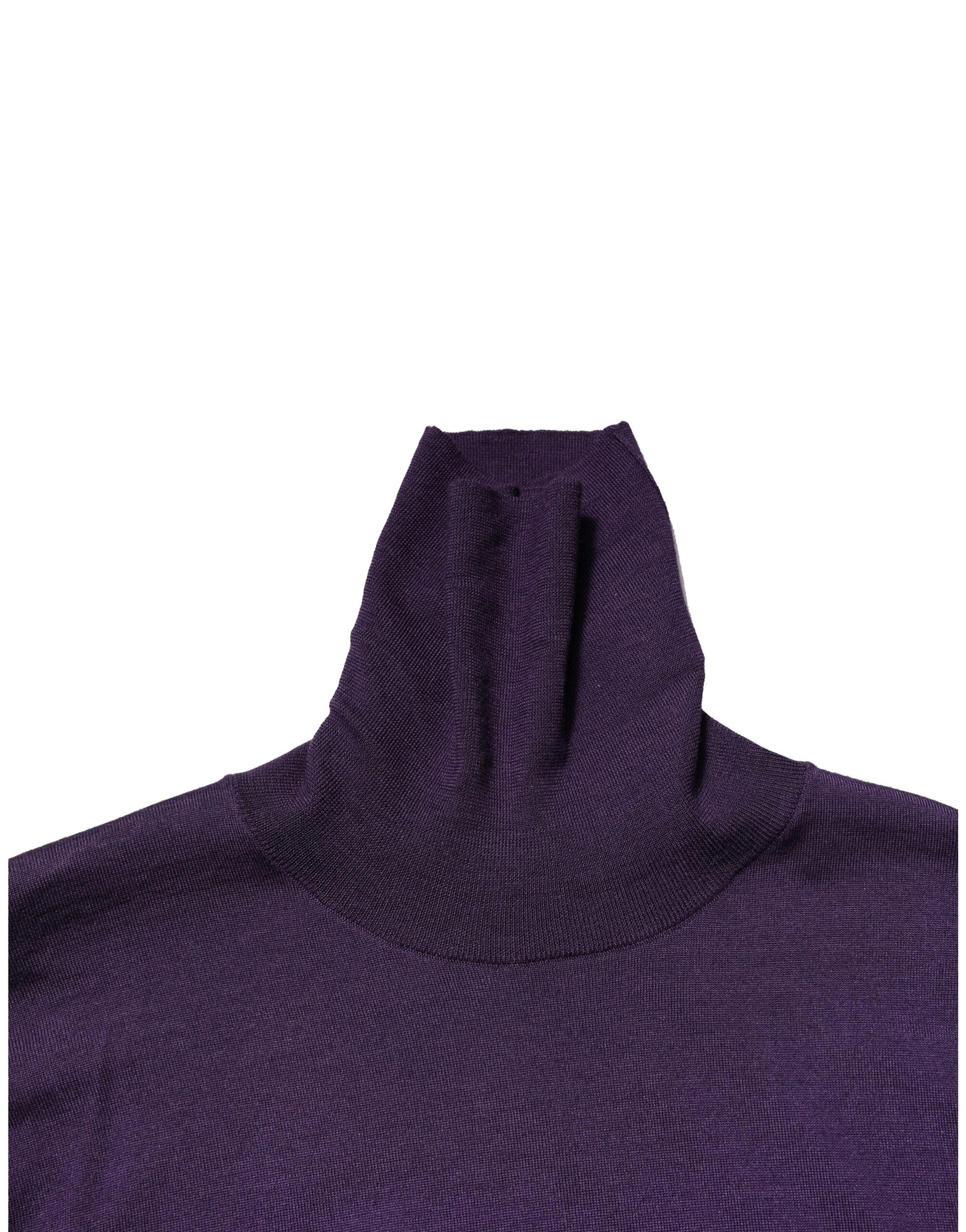 Purple Cashmere Turtleneck Pullover Sweater - ventzia