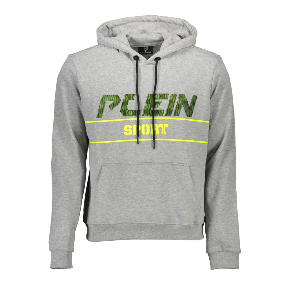 Gray Cotton Men Hooded Sweatshirt - ventzia