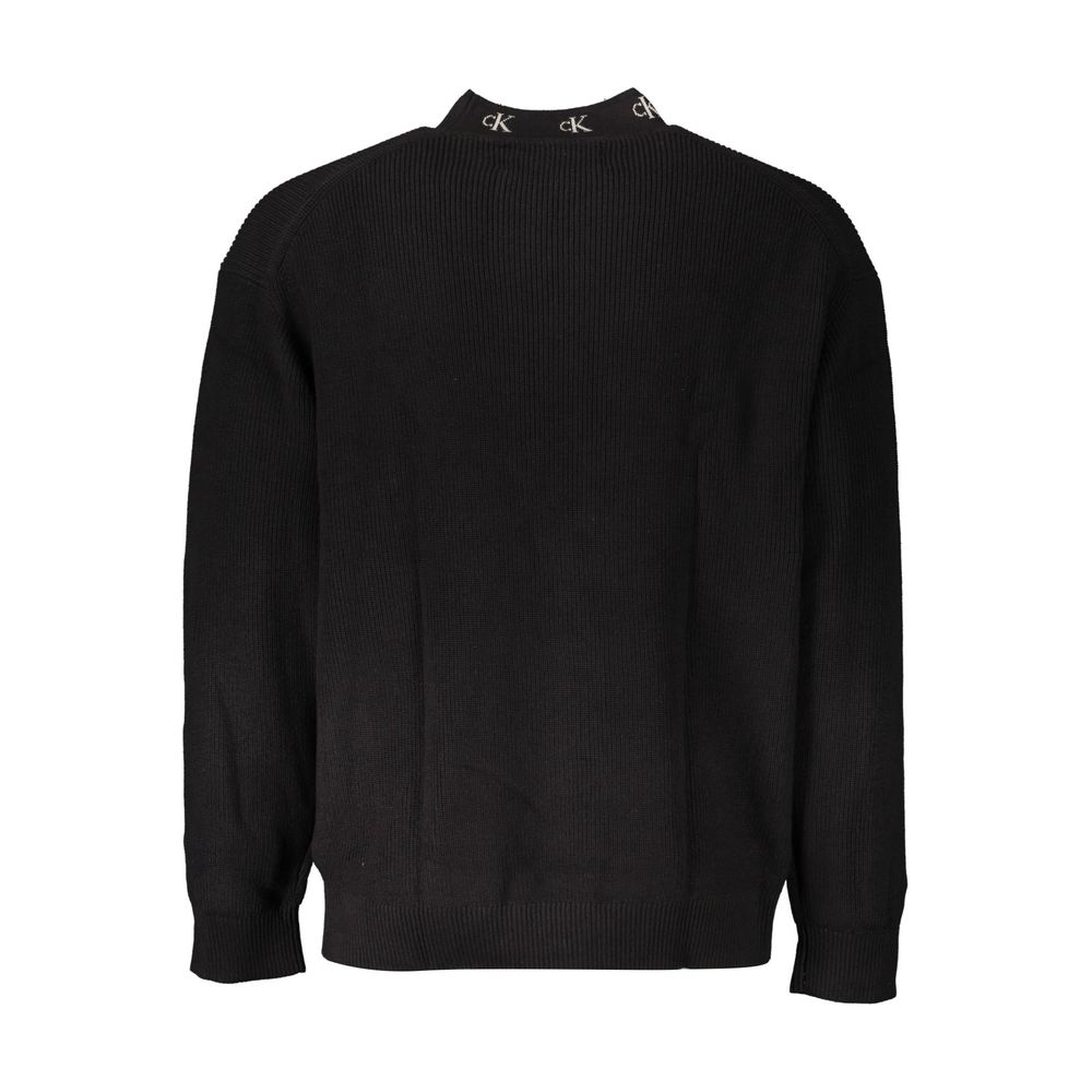 Black Cotton Men Sweater - ventzia