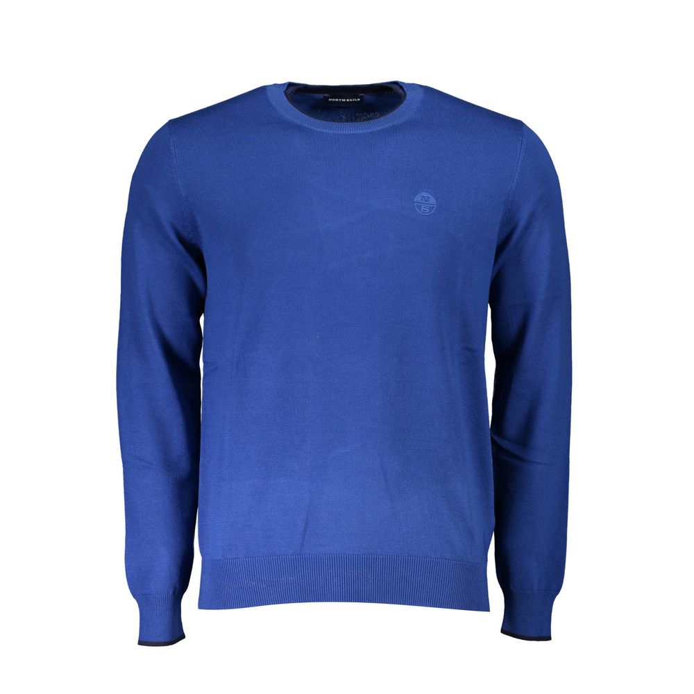 Blue Cotton Men Sweater - ventzia