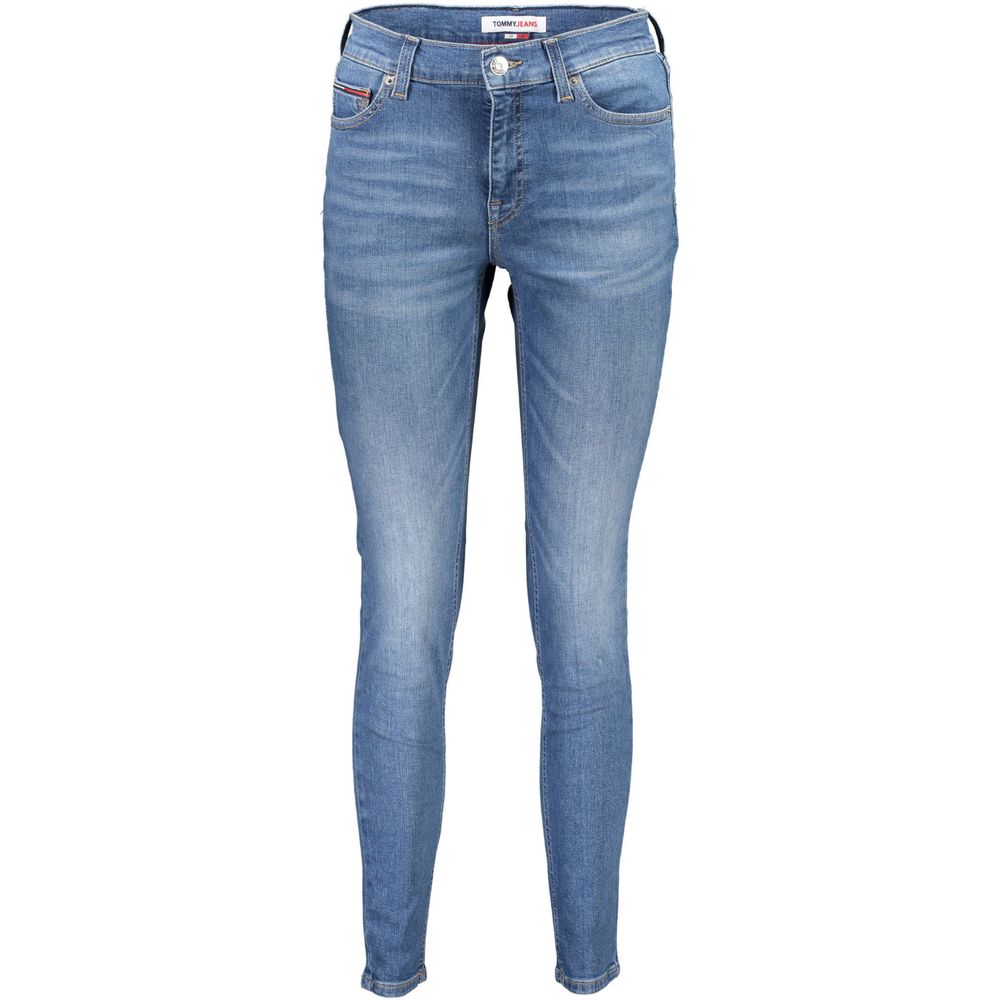 Light Blue Cotton Women Skinny Jean - ventzia