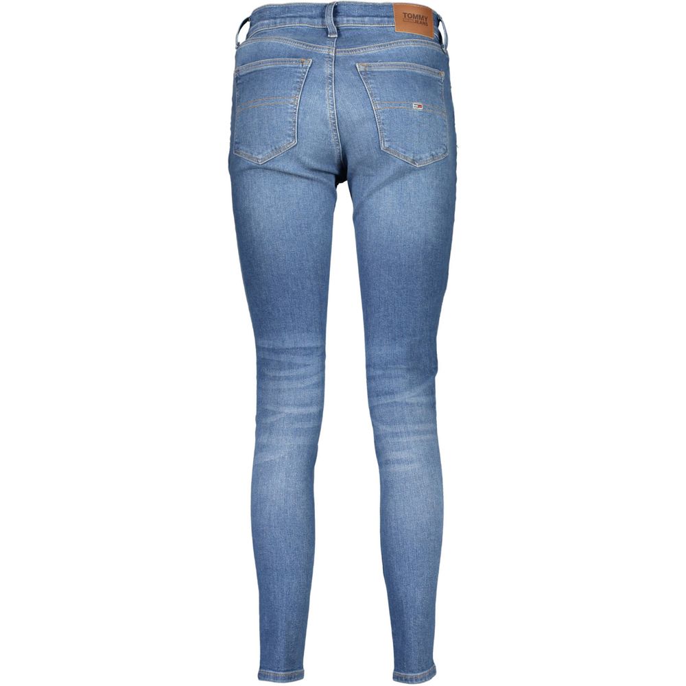 Light Blue Cotton Women Skinny Jean - ventzia