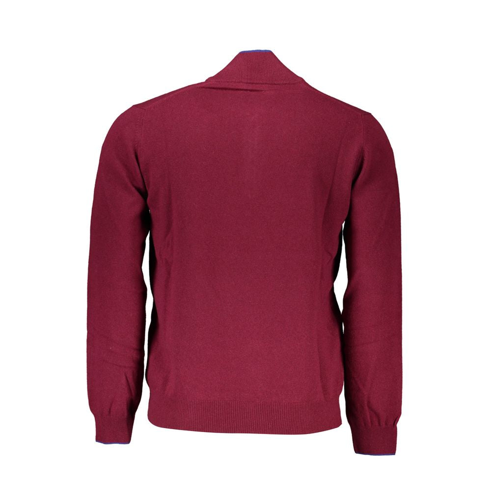 Elegant Half-Zip Sweater with Embroidery Detail - ventzia