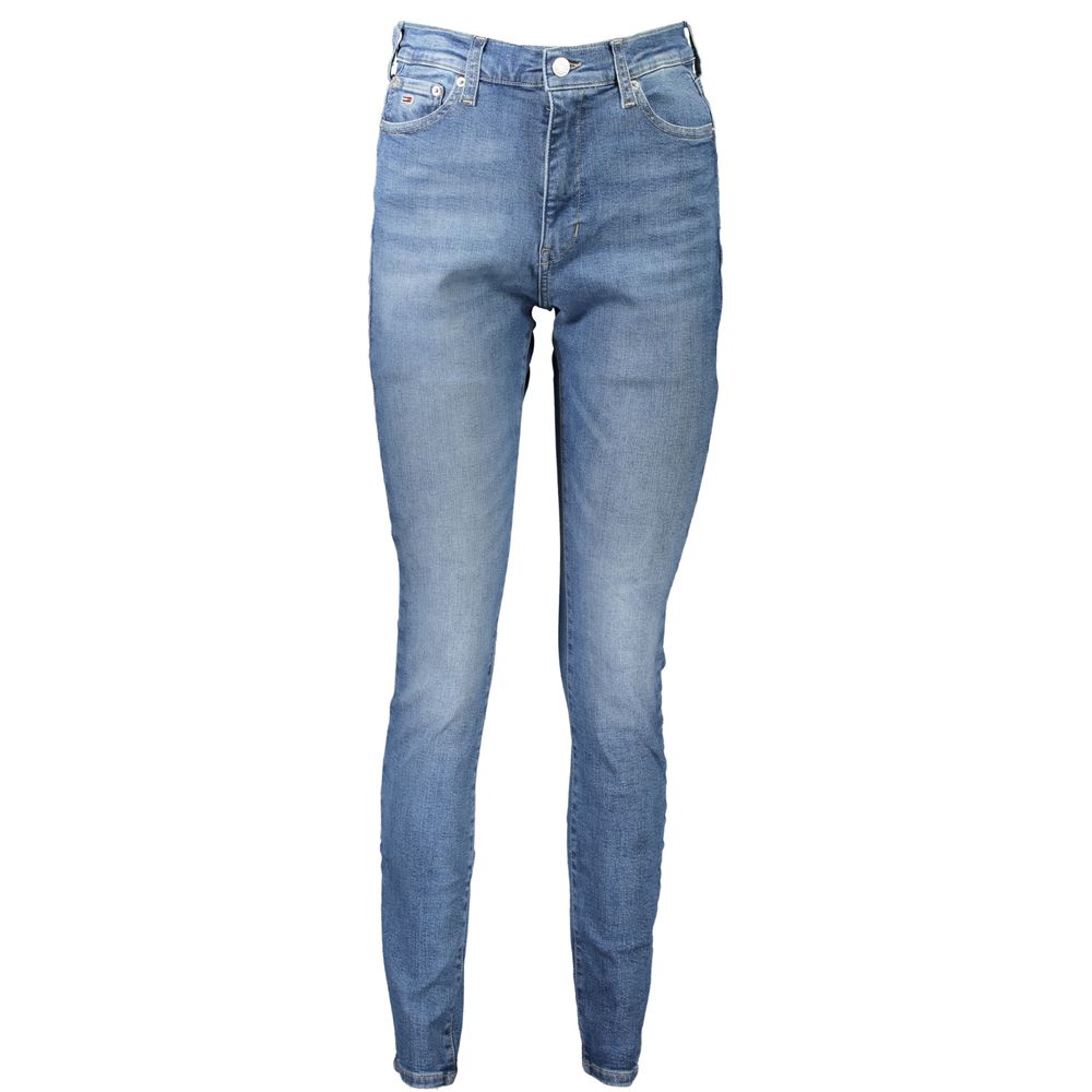 Blu Cotton Women Jeans - ventzia