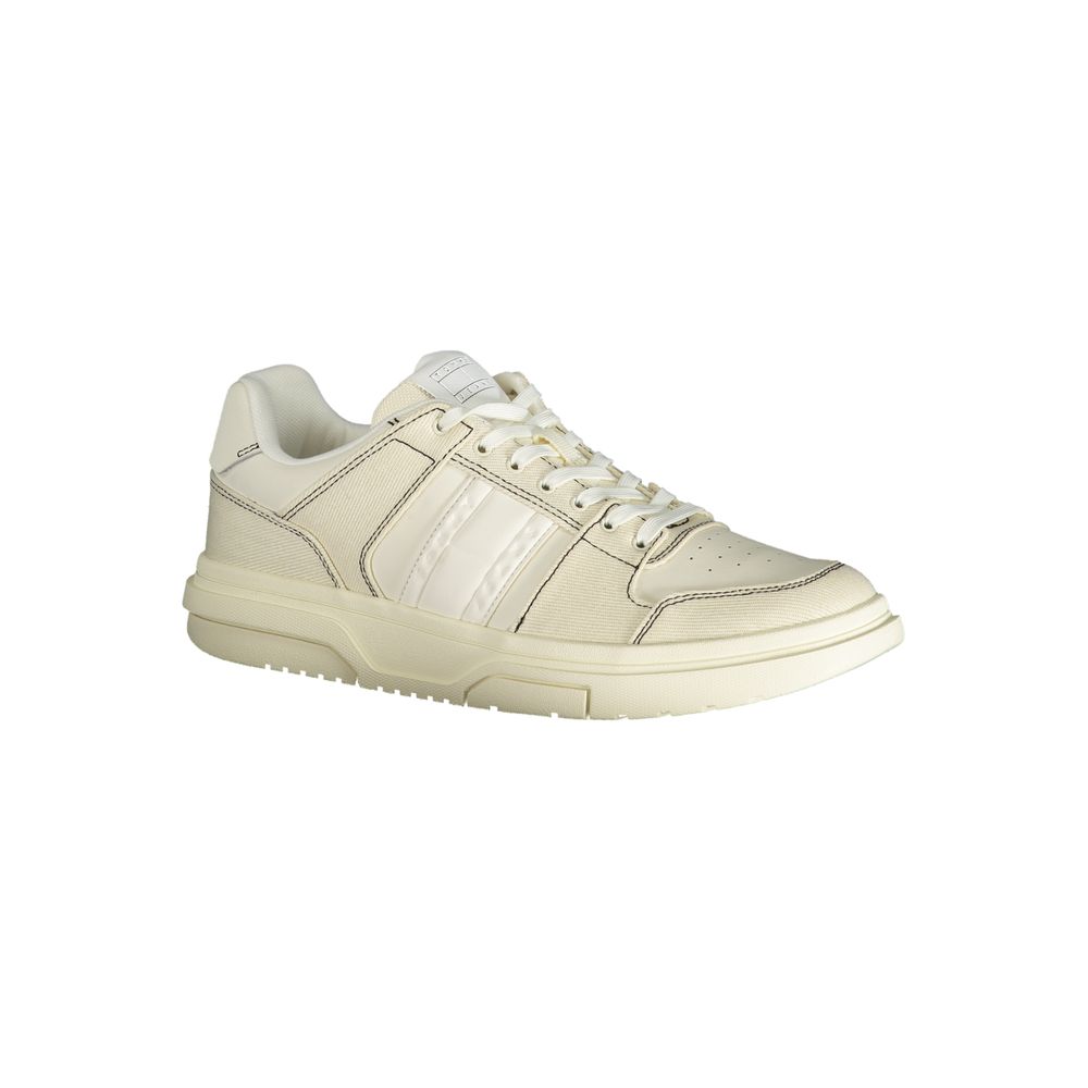 White Polyurethane Men Sneaker - ventzia