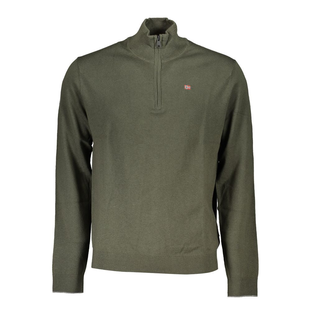 Green Fabric Men Sweater - ventzia