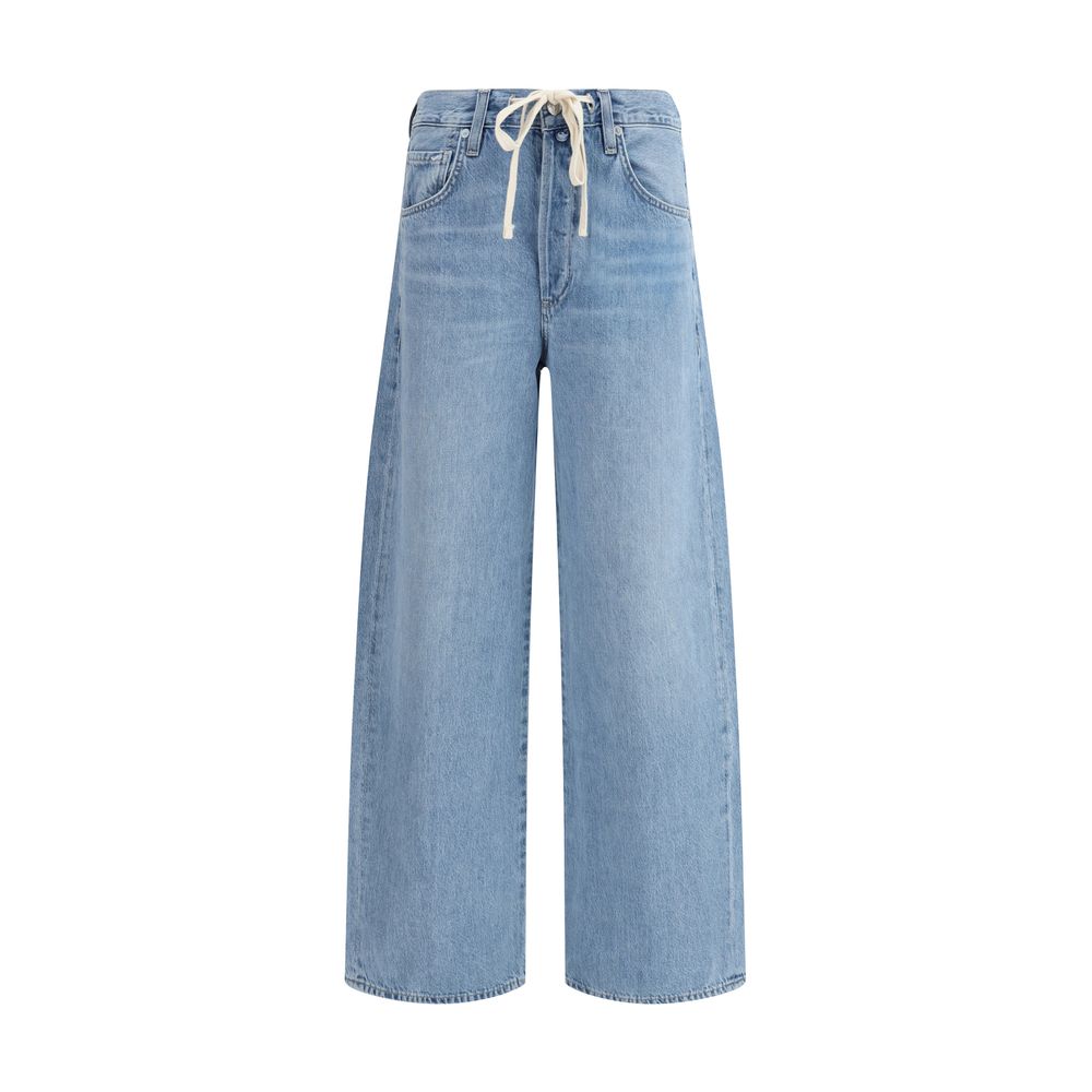 Light Blue Cotton High-Waisted Jean - ventzia