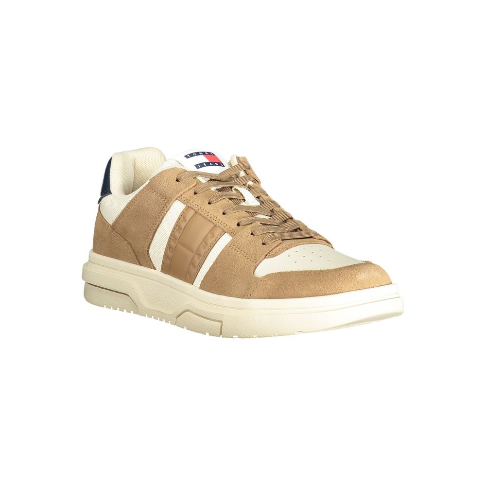 Beige Leather Men Sneaker - ventzia