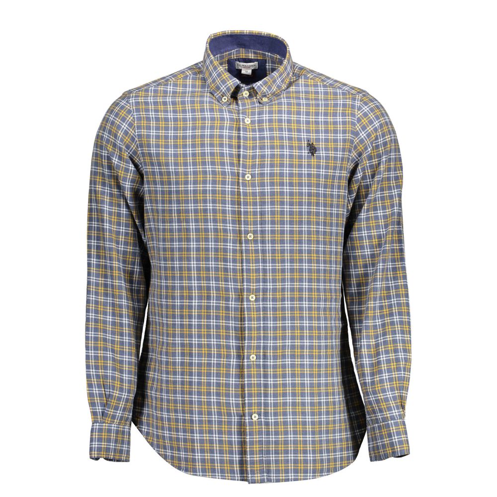 Blue Cotton Men Shirt - ventzia
