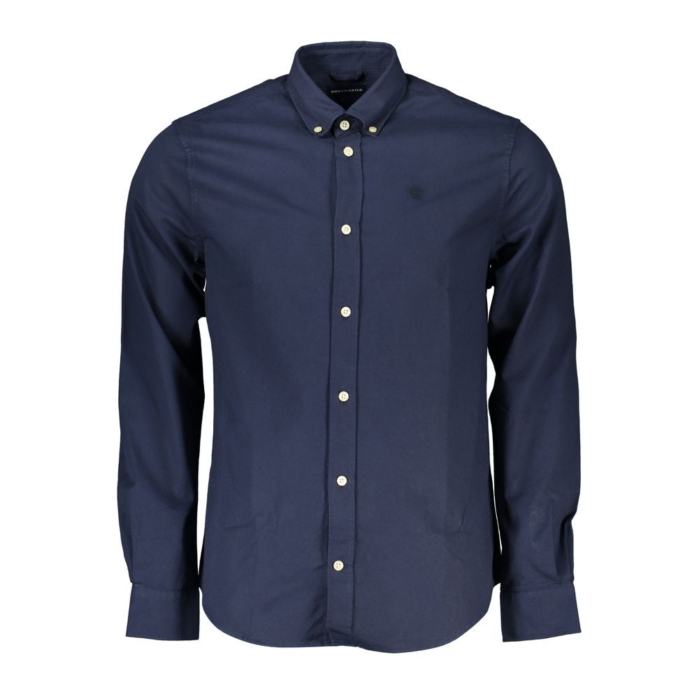 Blue Cotton Men Shirt - ventzia