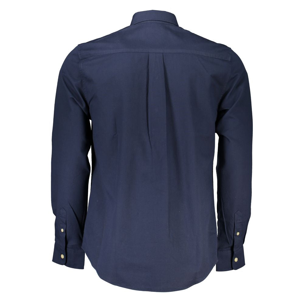 Blue Cotton Men Shirt - ventzia