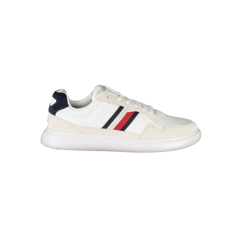 White Polyurethane Men Sneaker - ventzia
