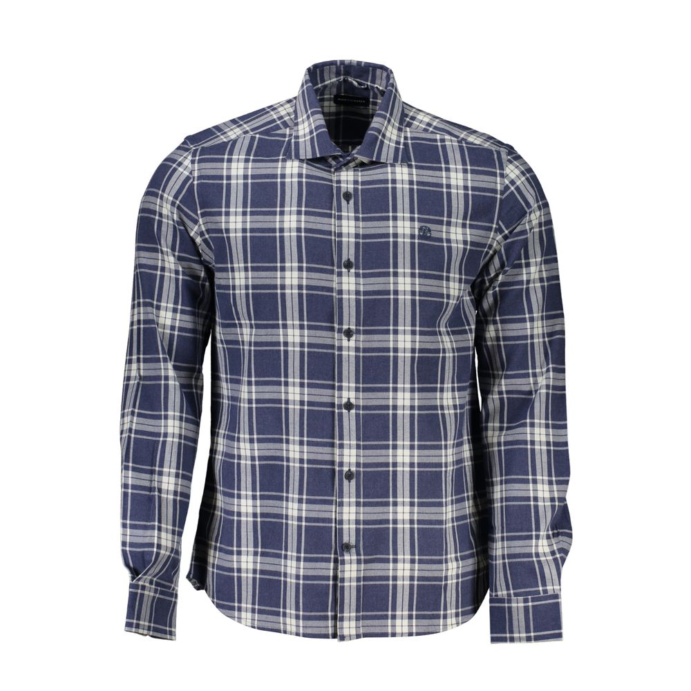 Blue Cotton Men Shirt - ventzia