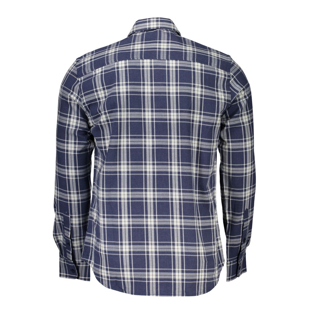 Blue Cotton Men Shirt - ventzia