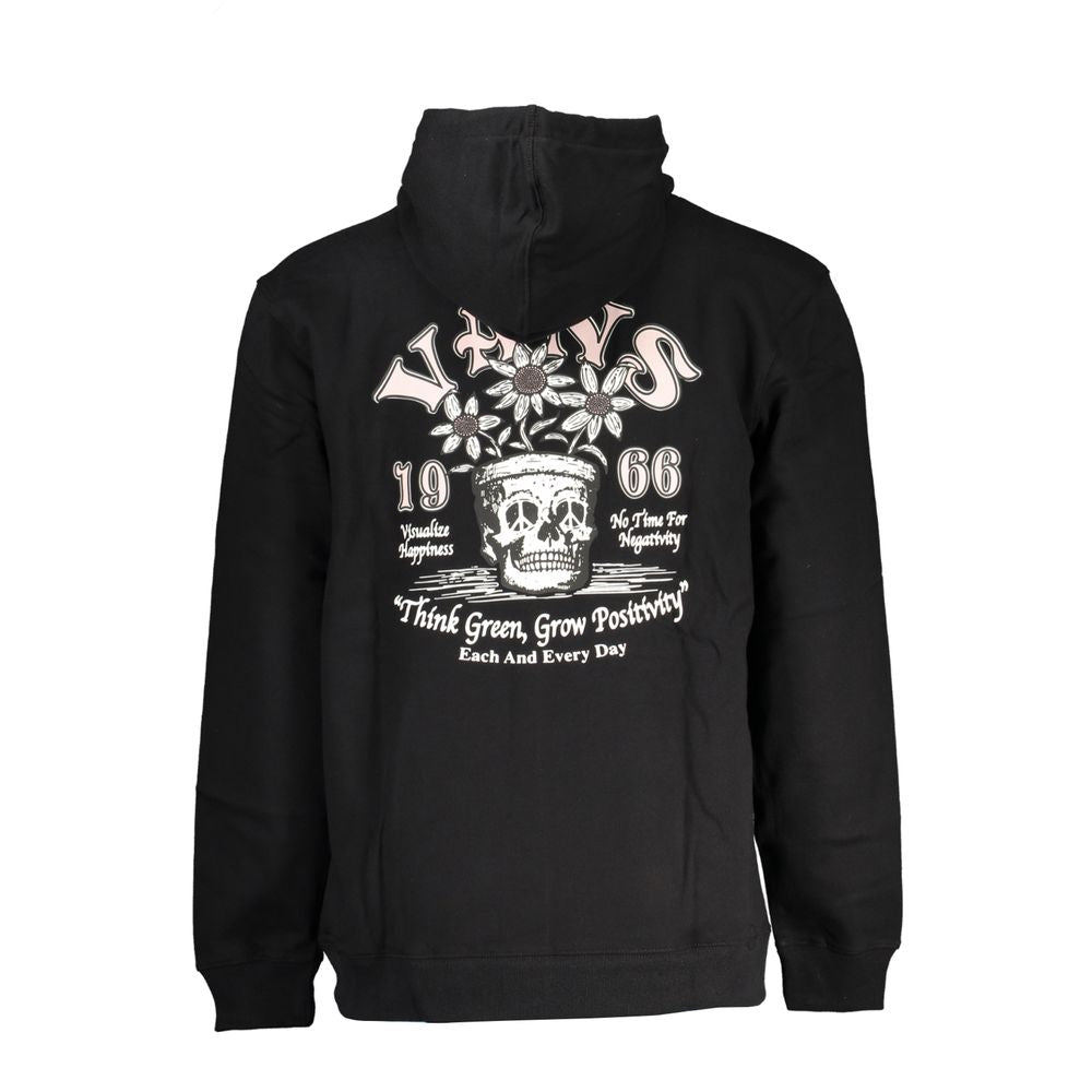 Sleek Fleece Hooded Sweatshirt in Black - ventzia