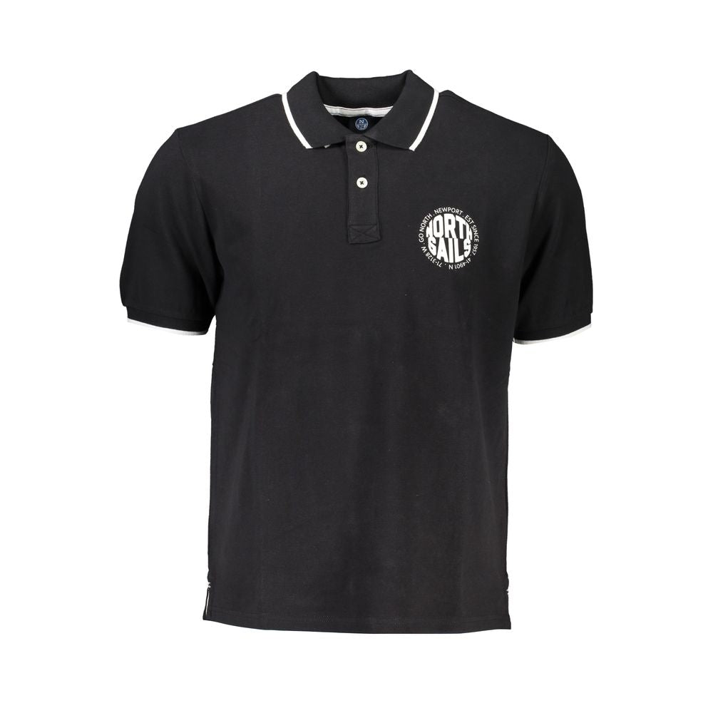 Black Cotton Men Polo Shirt - ventzia