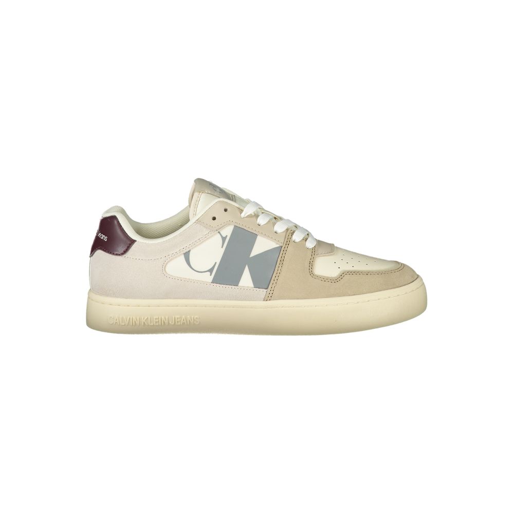 Beige Polyurethane Men Sneaker - ventzia