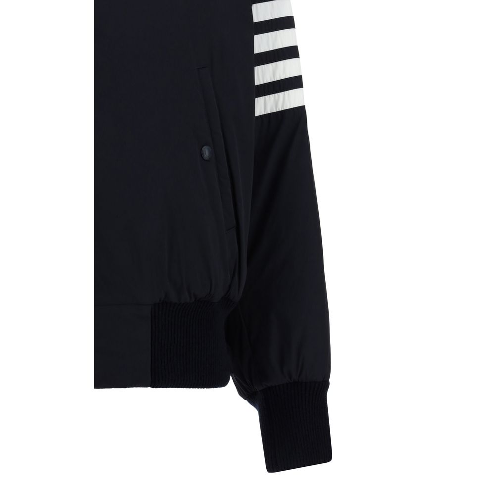 Blue Polyester Bomber - ventzia