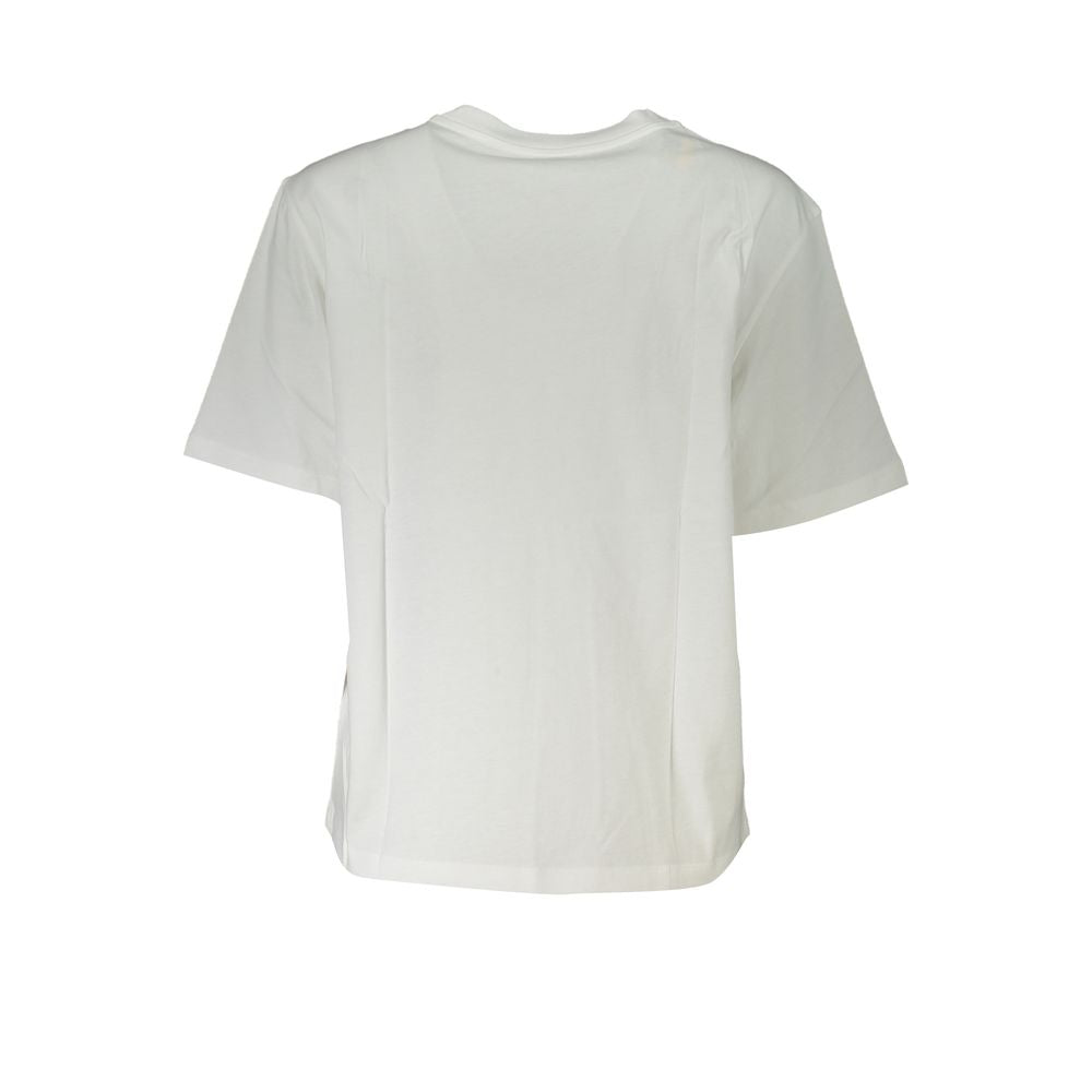 Elegant Short Sleeve Crew Neck T-Shirt with Rhinestone Detail - ventzia
