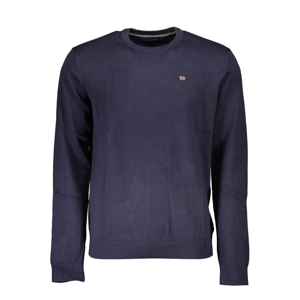 Blue Cotton Men Sweater - ventzia