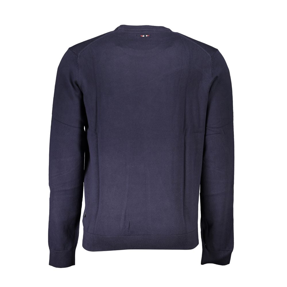 Blue Cotton Men Sweater - ventzia