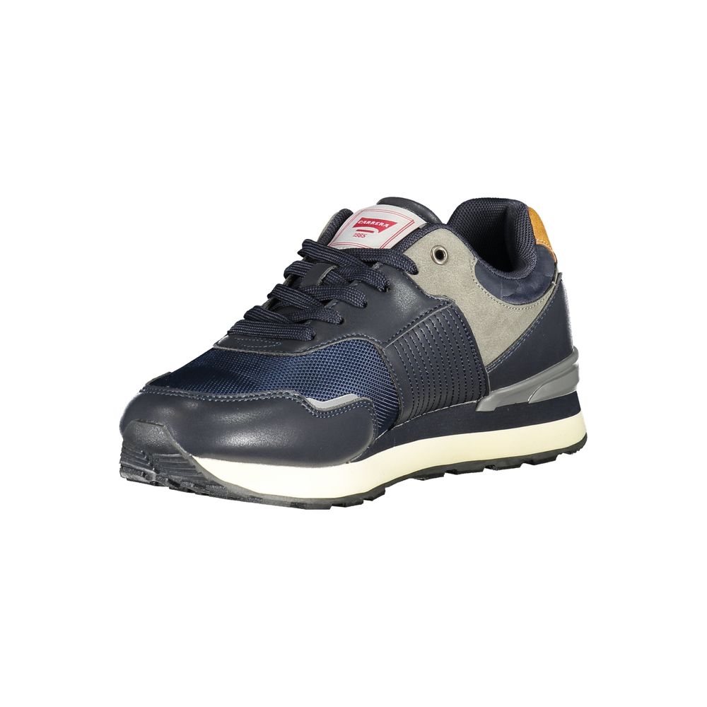 Blue Polyurethane Men Sneaker - ventzia