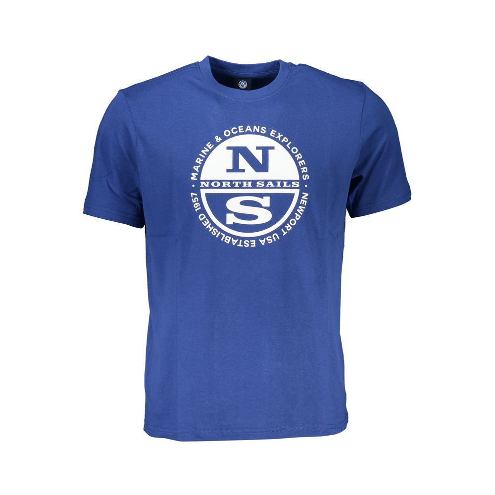 Blue Cotton Men T-Shirt - ventzia