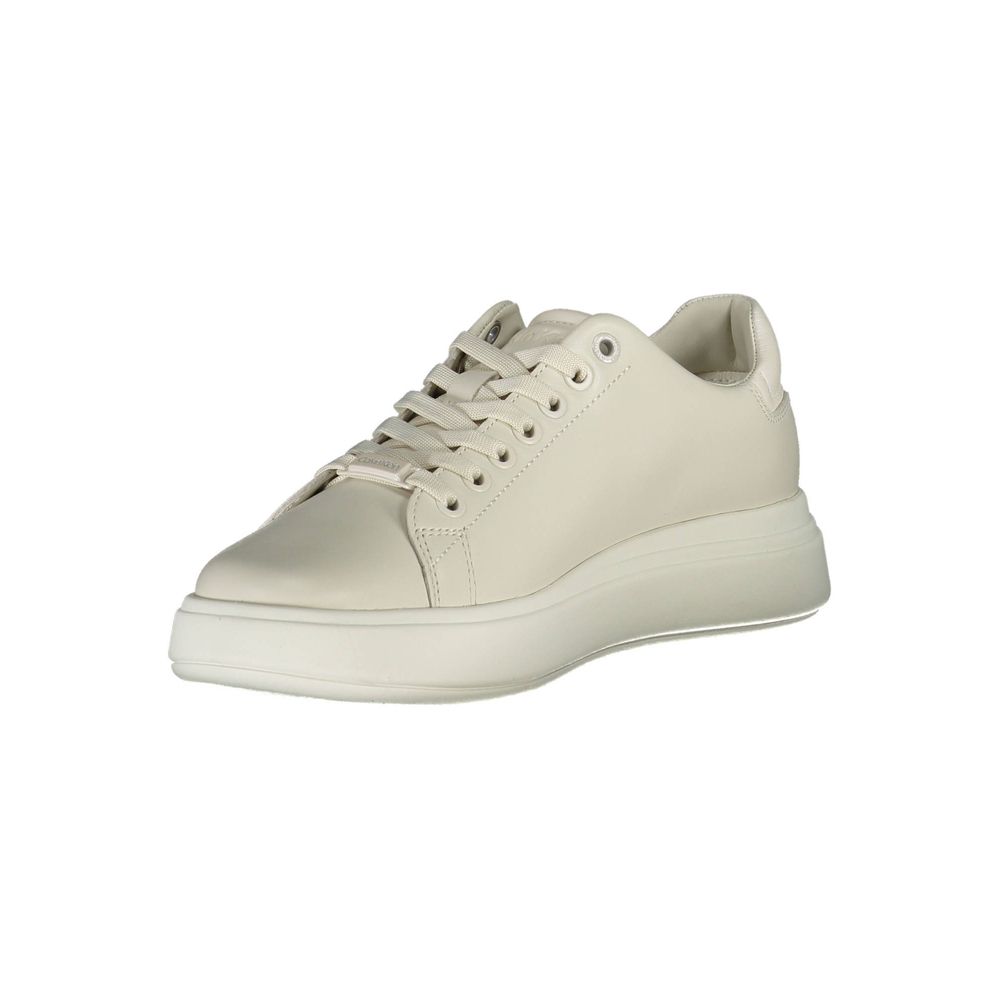Beige Leather Women Sneaker - ventzia