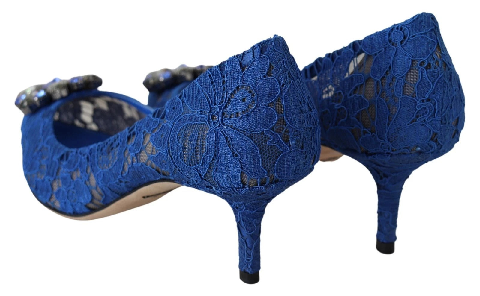 Blue Lace Crystal Ballet Pumps Shoes - ventzia