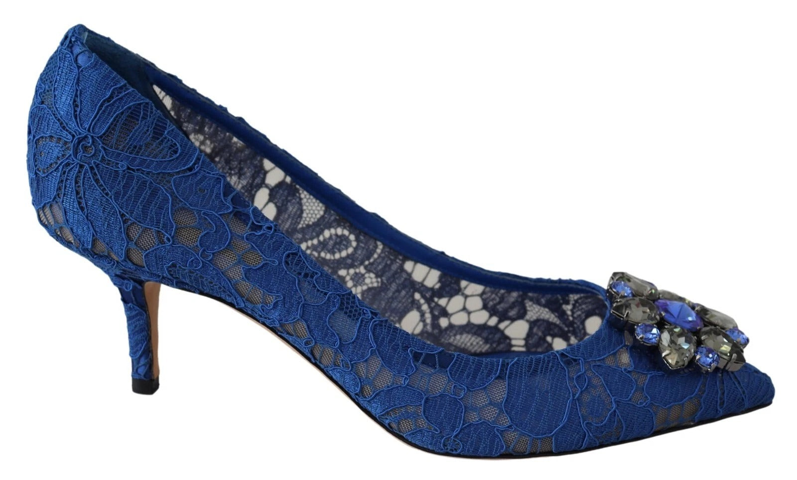 Blue Lace Crystal Ballet Pumps Shoes - ventzia