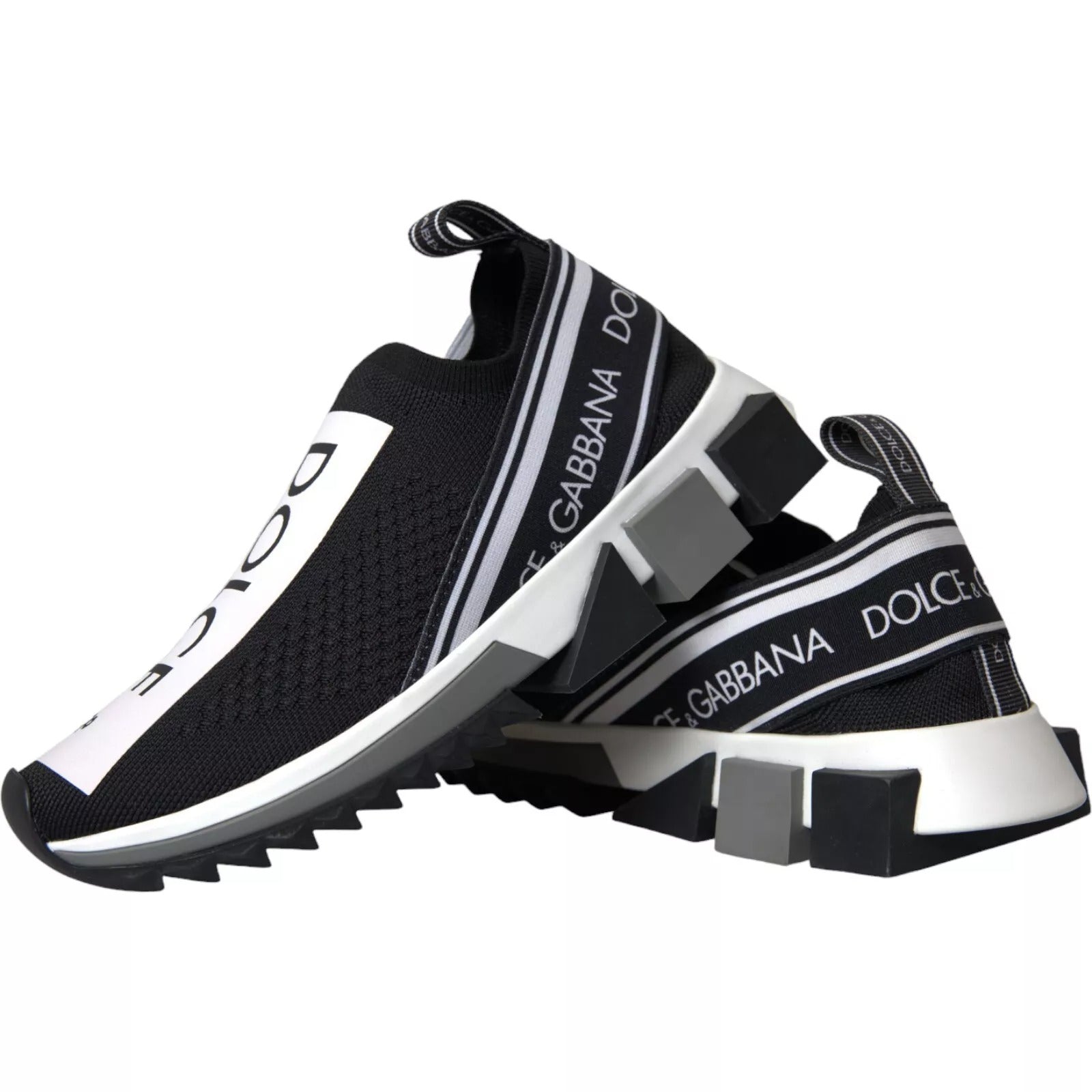Black White Slip On Sorrento Sneakers Shoes - ventzia