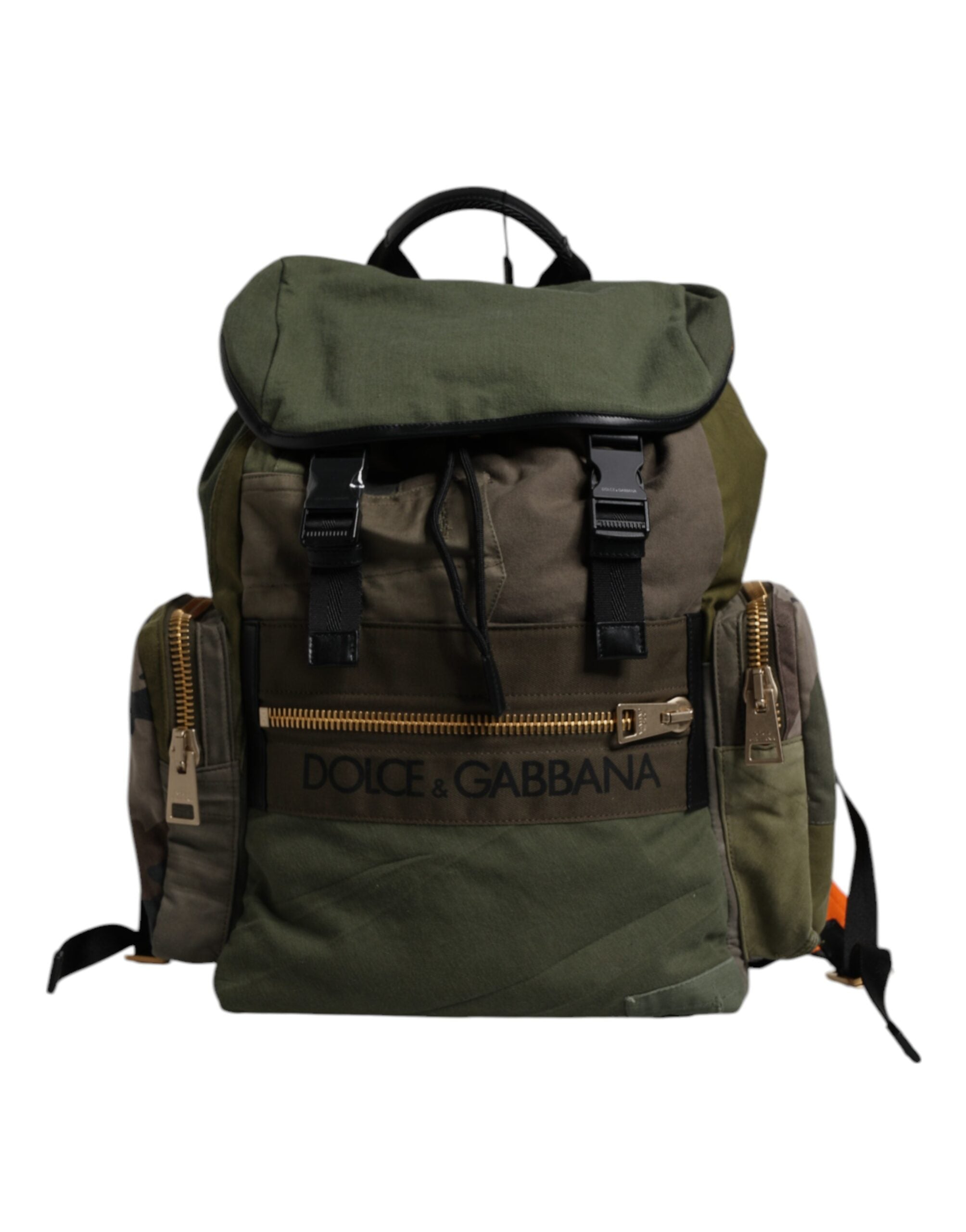 Green Patchwork Travel Backpack Military Bag - ventzia