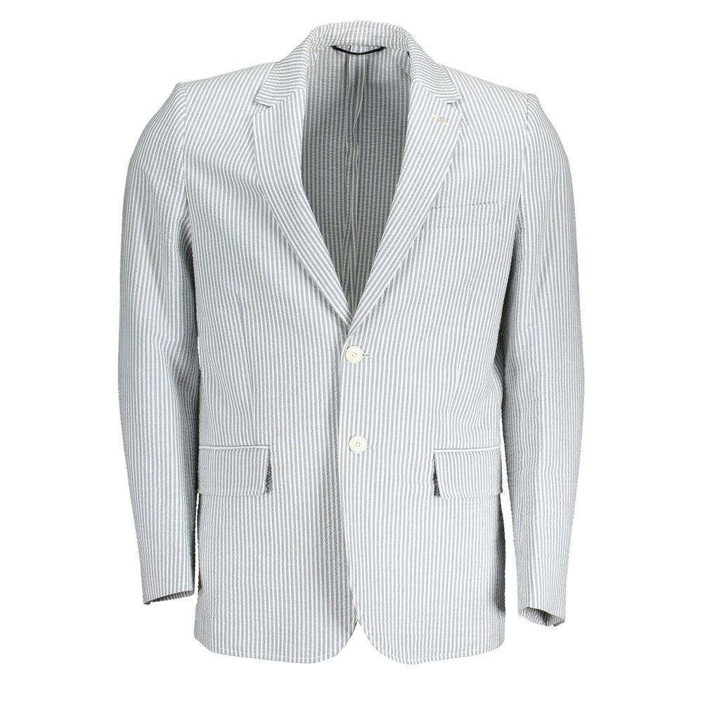 White Cotton Men Jacket - ventzia