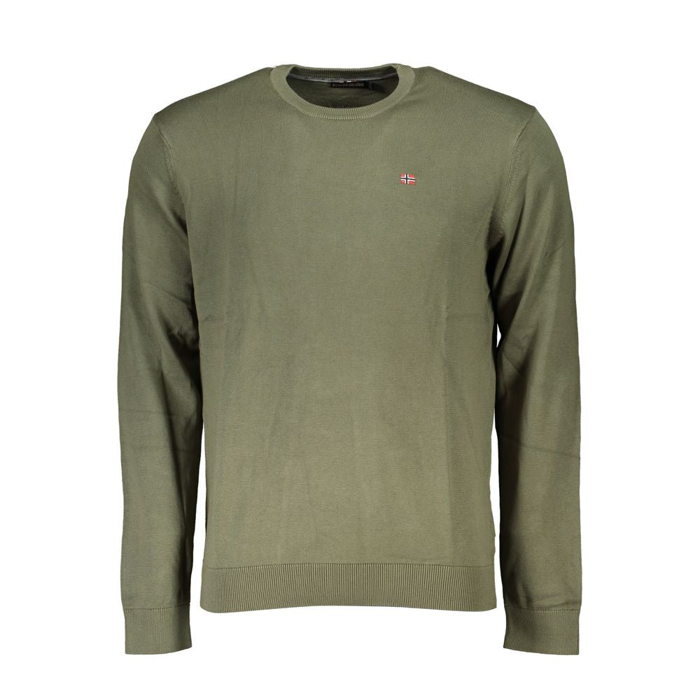 Green Cotton Men Sweater - ventzia