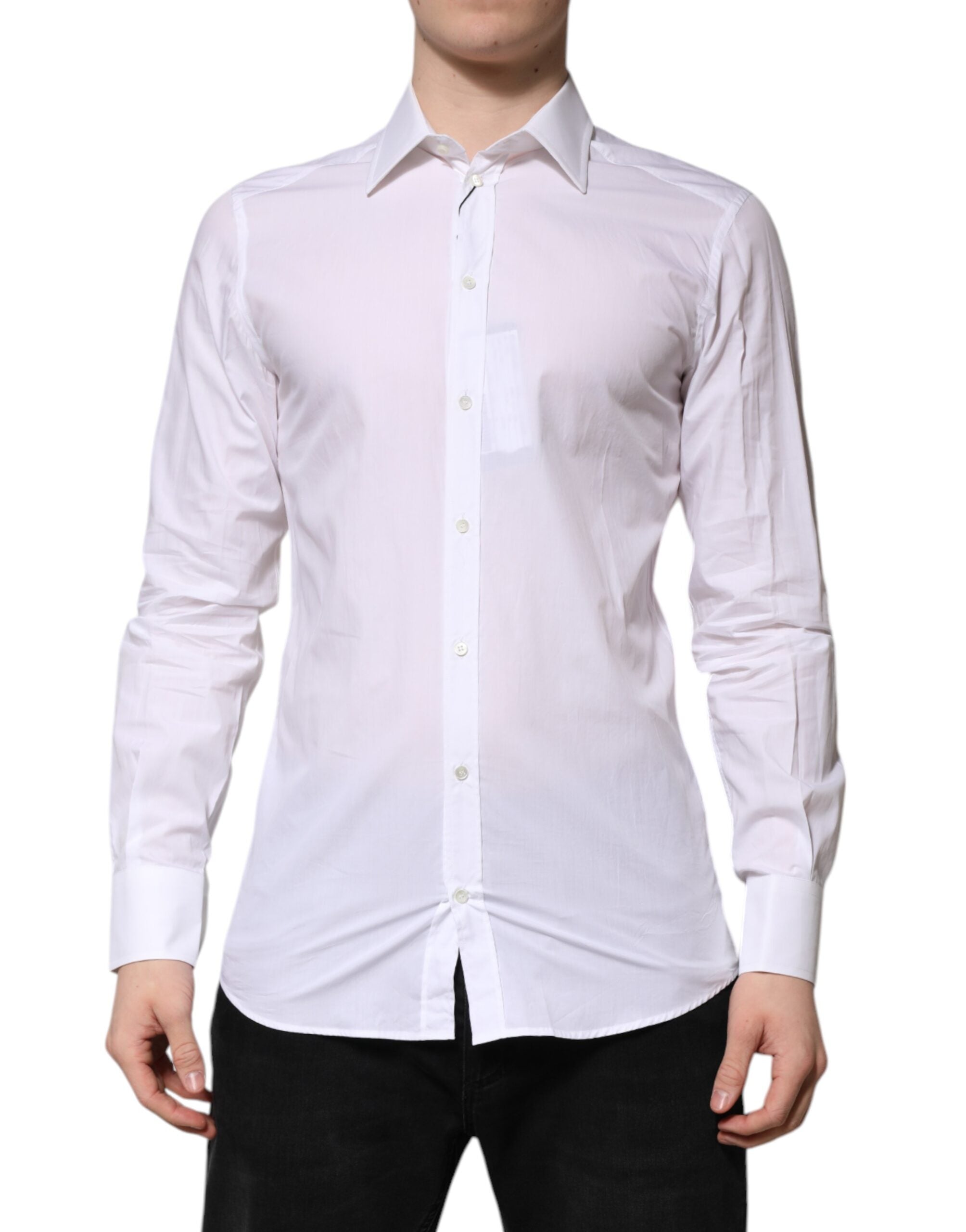White GOLD Long Sleeves Dress Formal Shirt - ventzia