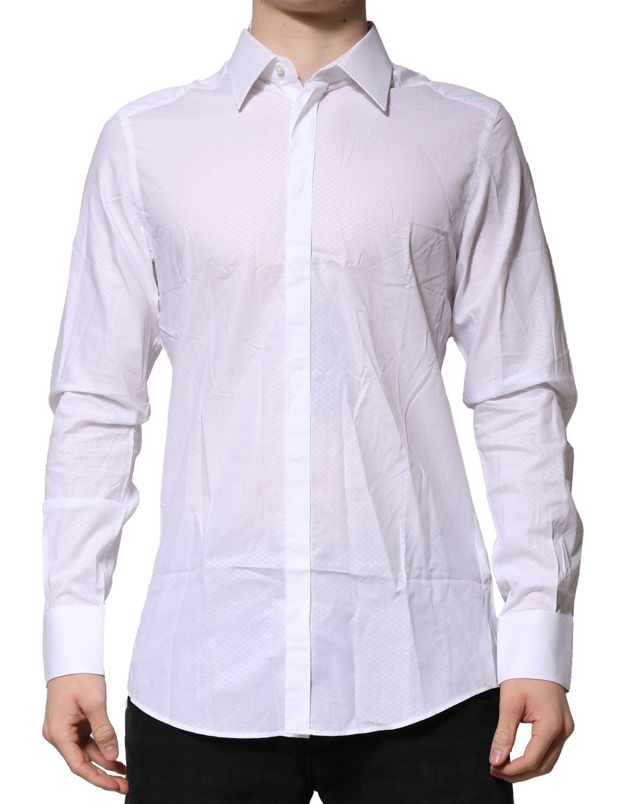 White MARTINI Long Sleeve Dress Formal Shirt - ventzia