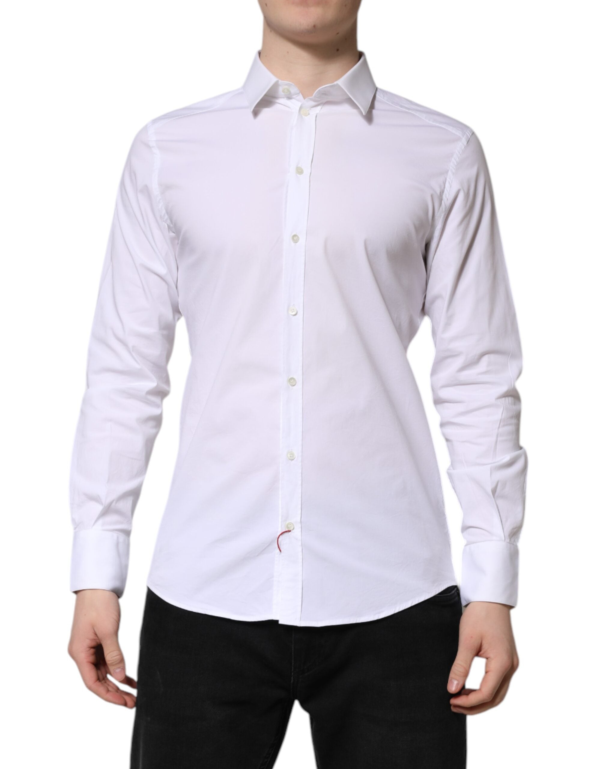 White GOLD Long Sleeve Dress Formal Shirt - ventzia